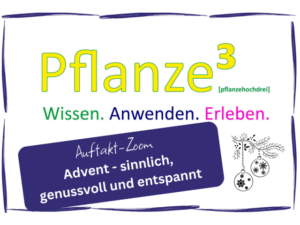 pflanzehochdrei - Auftakt Advent - sinnlich, genussvoll und entspannt @ online ZOOM